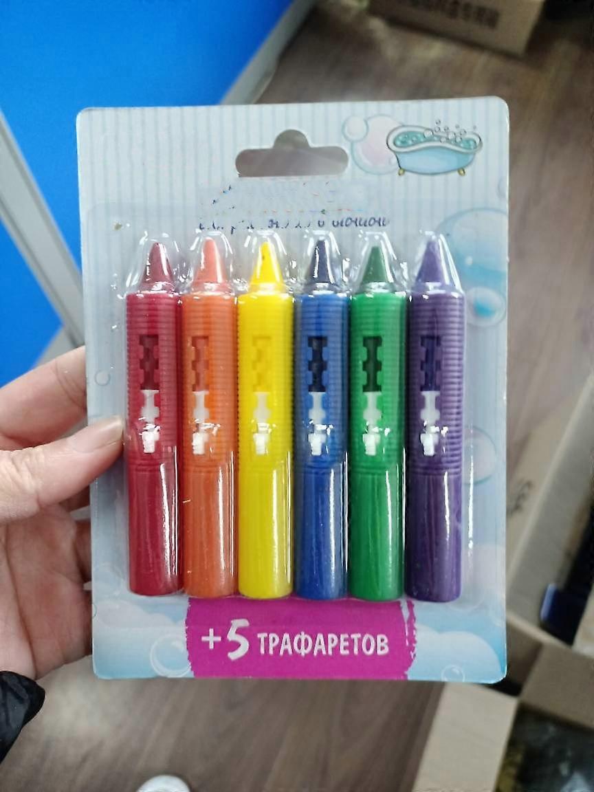 6-Pack - Kids Bath Crayons Multi-Color