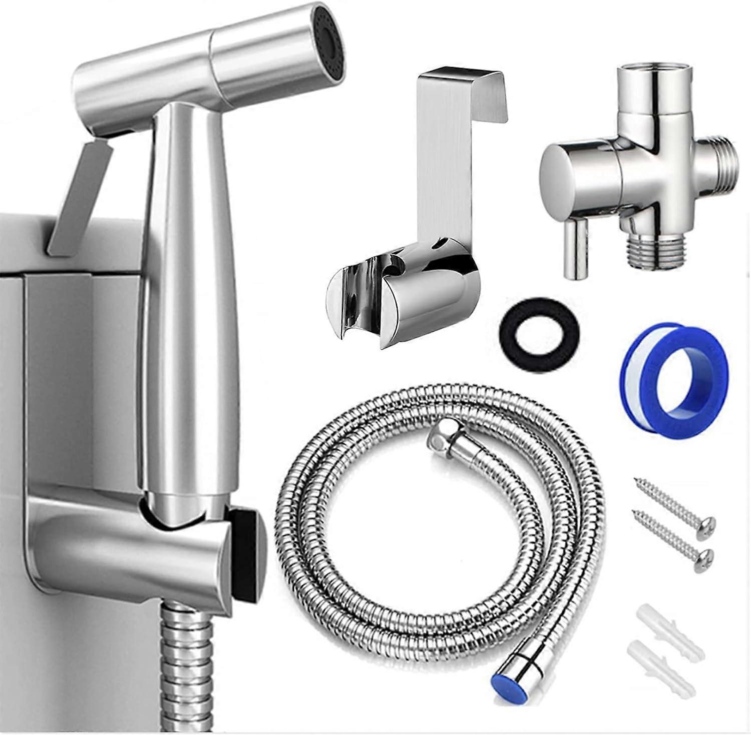 Bidet Sprayer for Toilet, Handheld Sprayer Kit with Adjustable Jet Spray for Toilet Handheld Bidet Toilet Water Sprayer Cloth Diaper Sprayer Set Musli