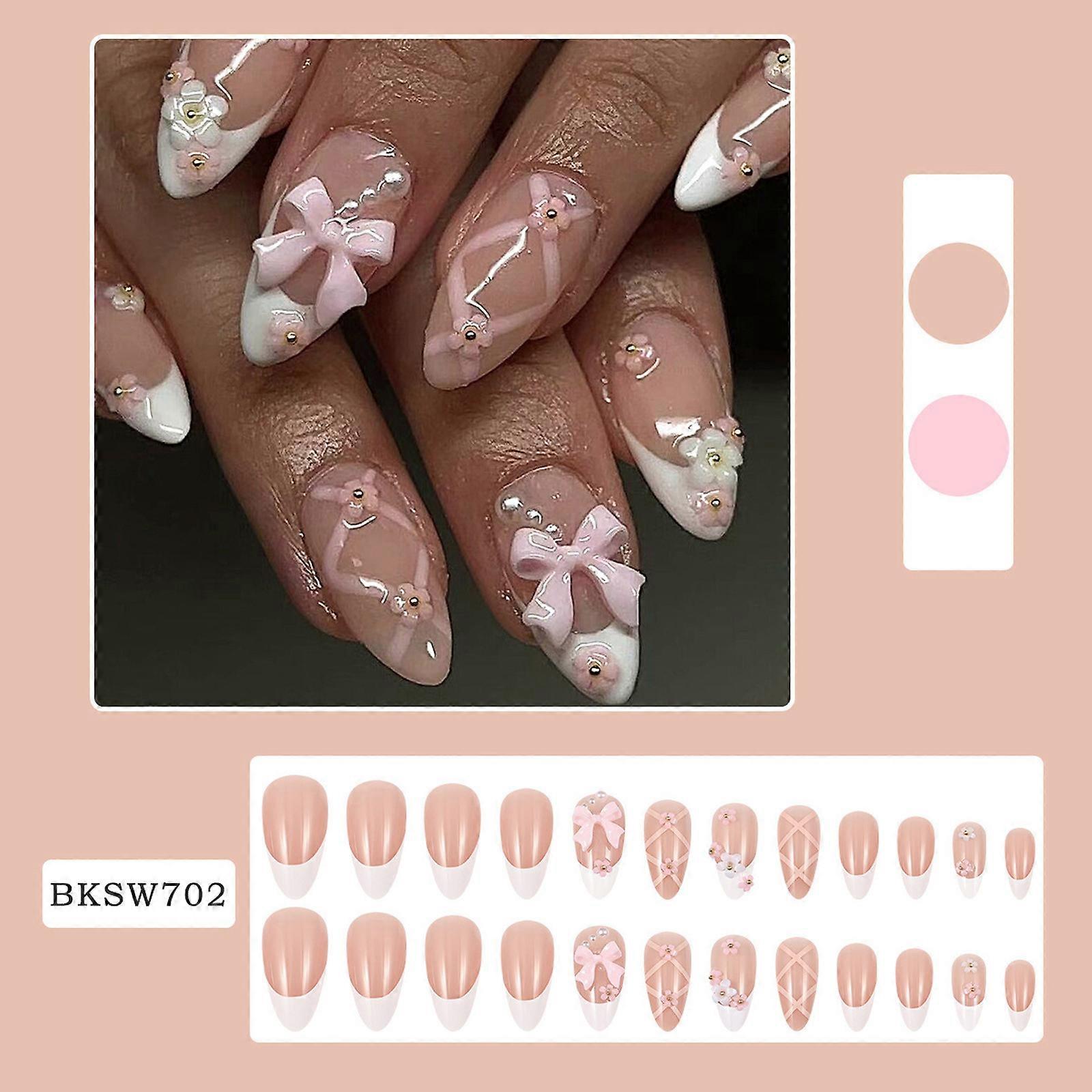 Press-on Short Nails Press-on Short False Nails With Nail Glue Reusable Glue-on Nails 12 Sizes Flye1580