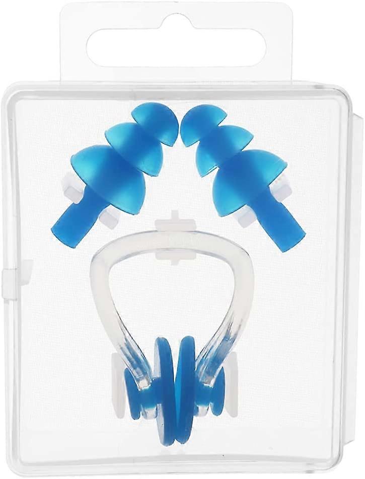 Öronproppar och näsklämmor Set, Mjuka Silikon Halkfria Öronproppar för Simning, Vattentäta Näsklämmor för Simning