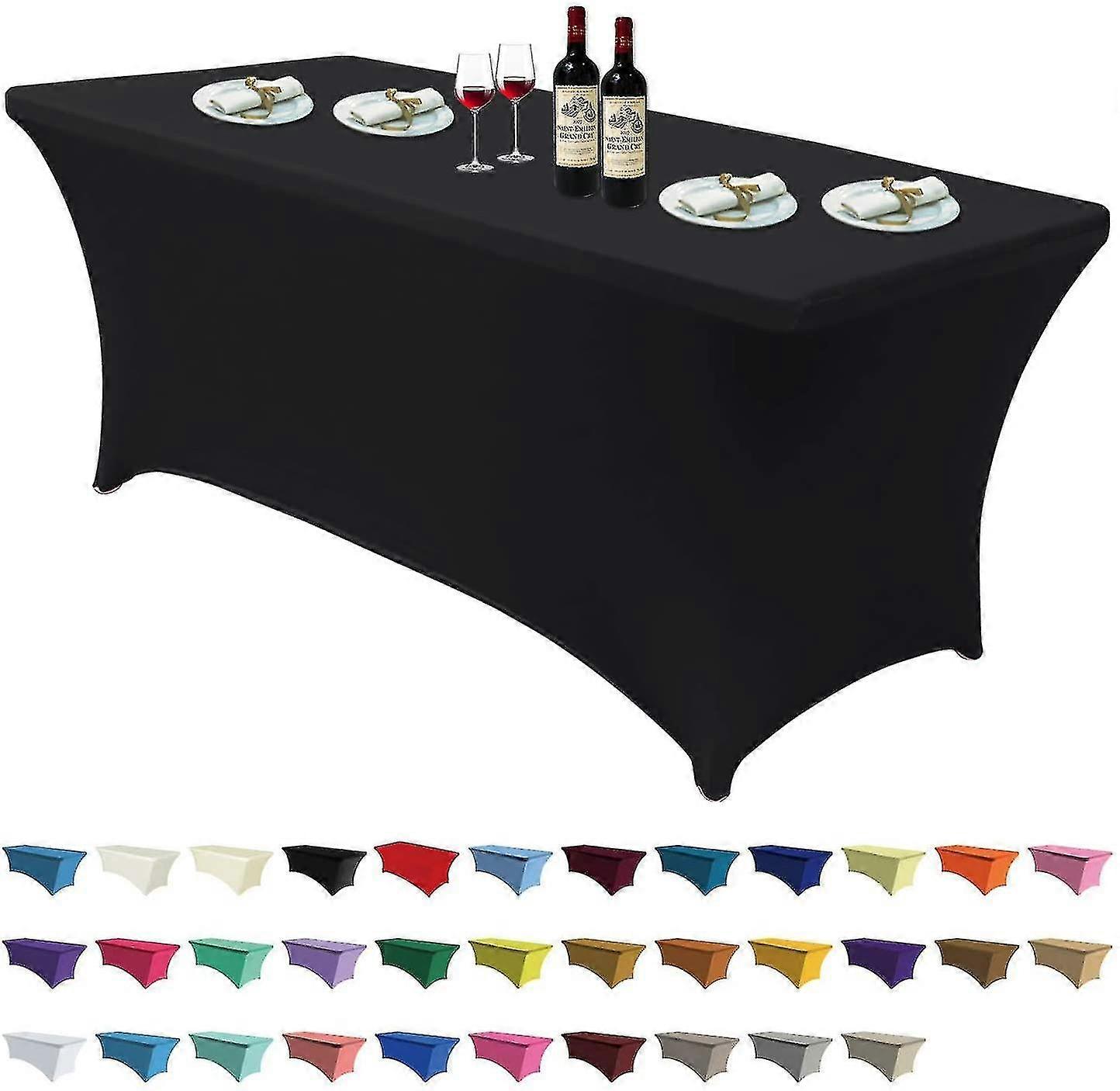 Spandex Tablecloths For 4 Ft Home Rectangular Table Fitted Stretch Table Cover Polyester Tablecover Table Toppers