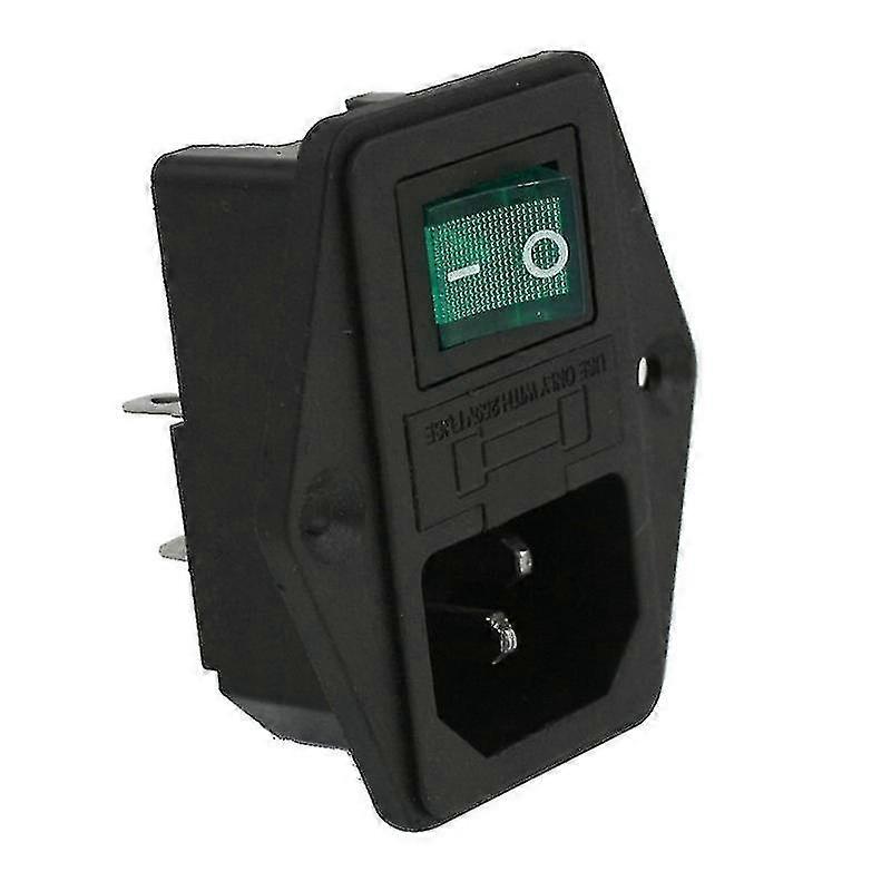 Ac 10a 250v Iec320 C14 Inlet Module With Neon Lamp Rocker Switch And Fuse Holder