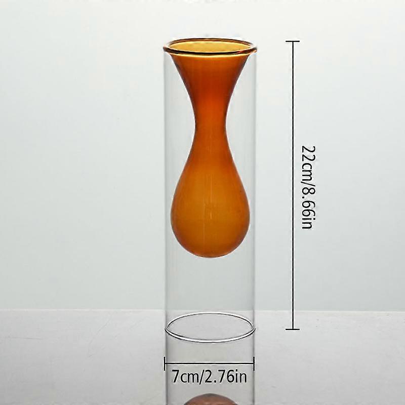 Double Layered Glass Transparent Vase Colorful Double Layer Aromatherapy Bottle