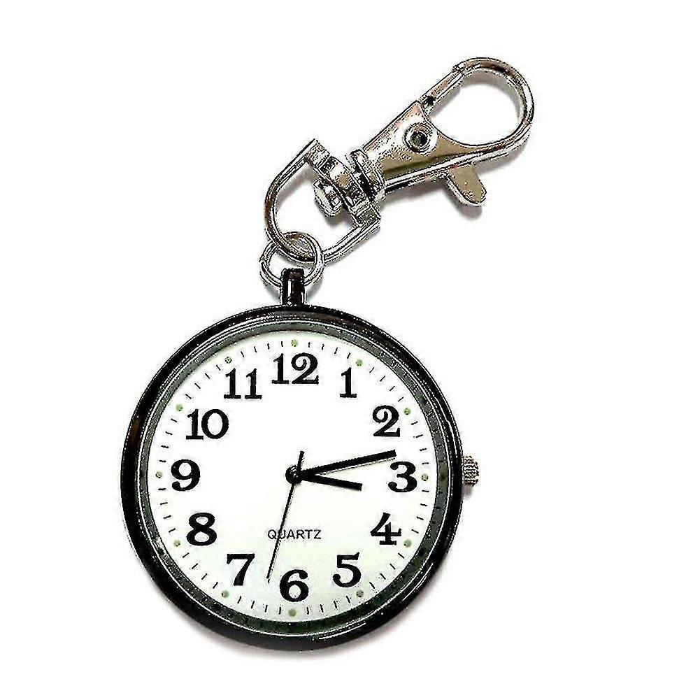 Quartz Pocket Watch Keychain Clocks Round Dial Portable Simple Pendant