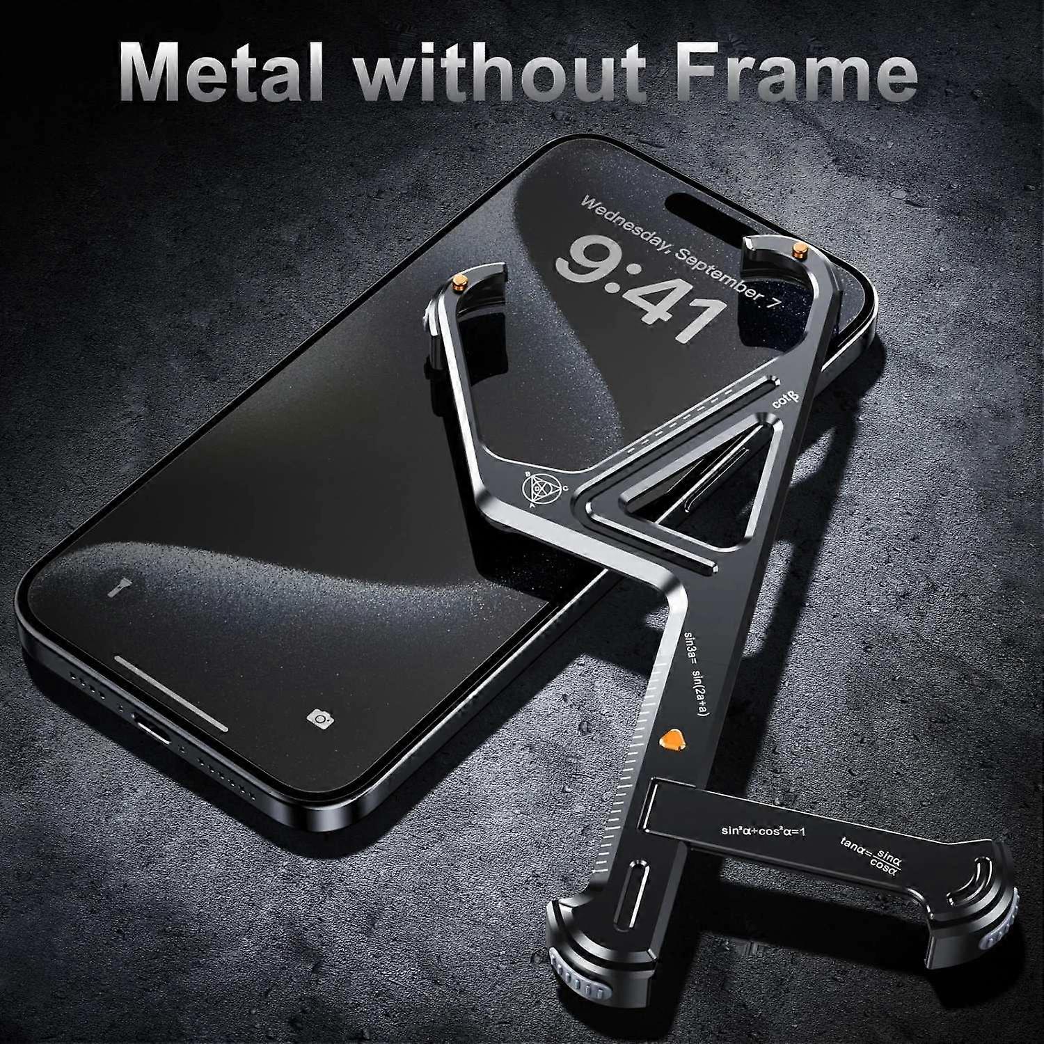 Luxury Geometric Metal Phone Case For iPhone 16