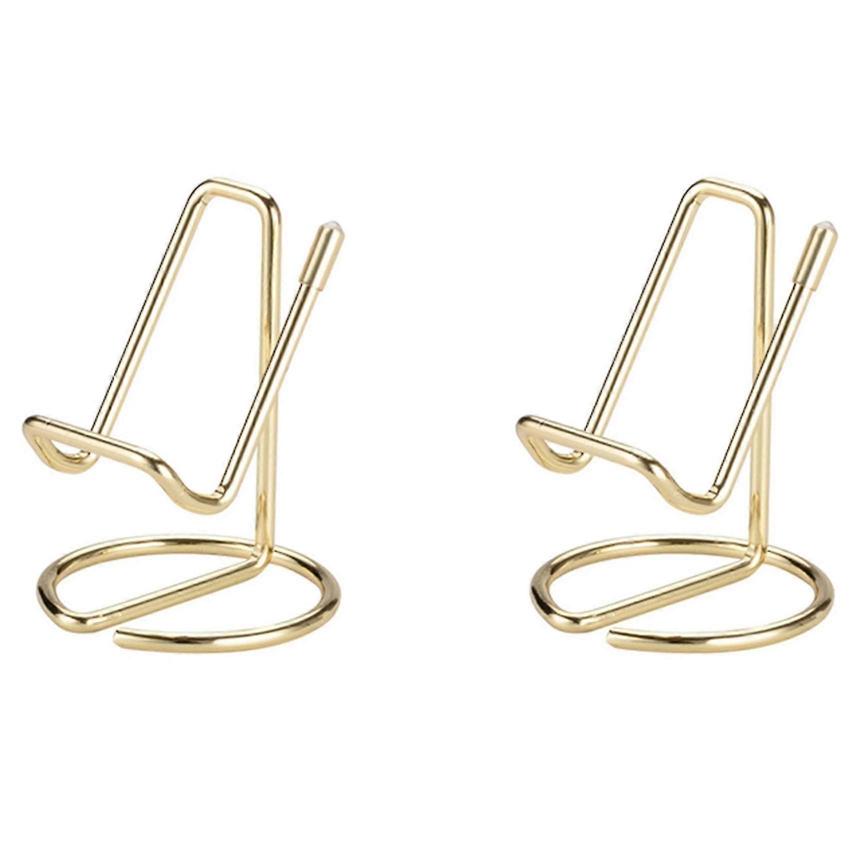 2x حامل بطاقة عمل للمكتب ، حامل بطاقة عمل معدني (ذهبي)