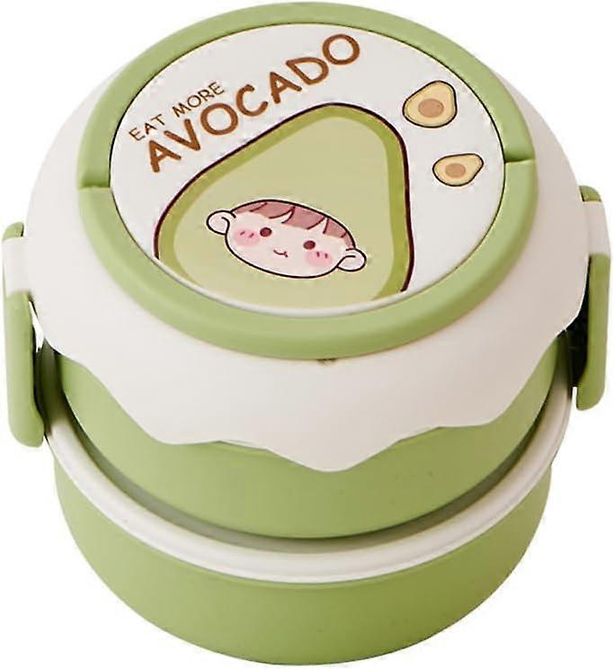 Lunch/bento box, stackable double-layer handle design, suitable for office, school, home