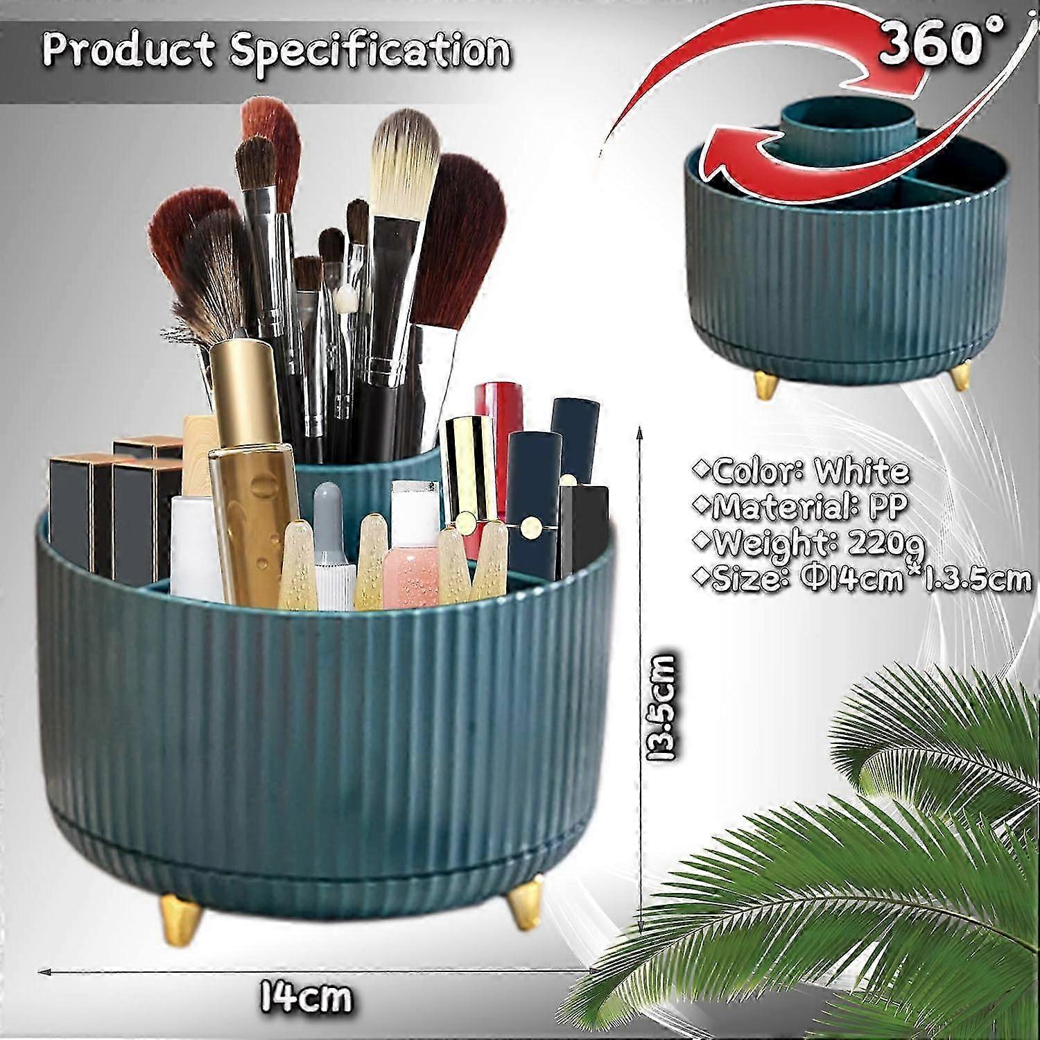 WJTG Make-up Storage 360 Rotating Make-up Organiser, Multifunctional Cosmetic Box Storage, for bathroom dressing table, bedroom dressing table, chest