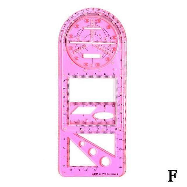 For School Multifunctional Primary School Activity Drawing Geometric Ruler Triangle Ruler Compass Protractor Set Measuring Tool(F style)