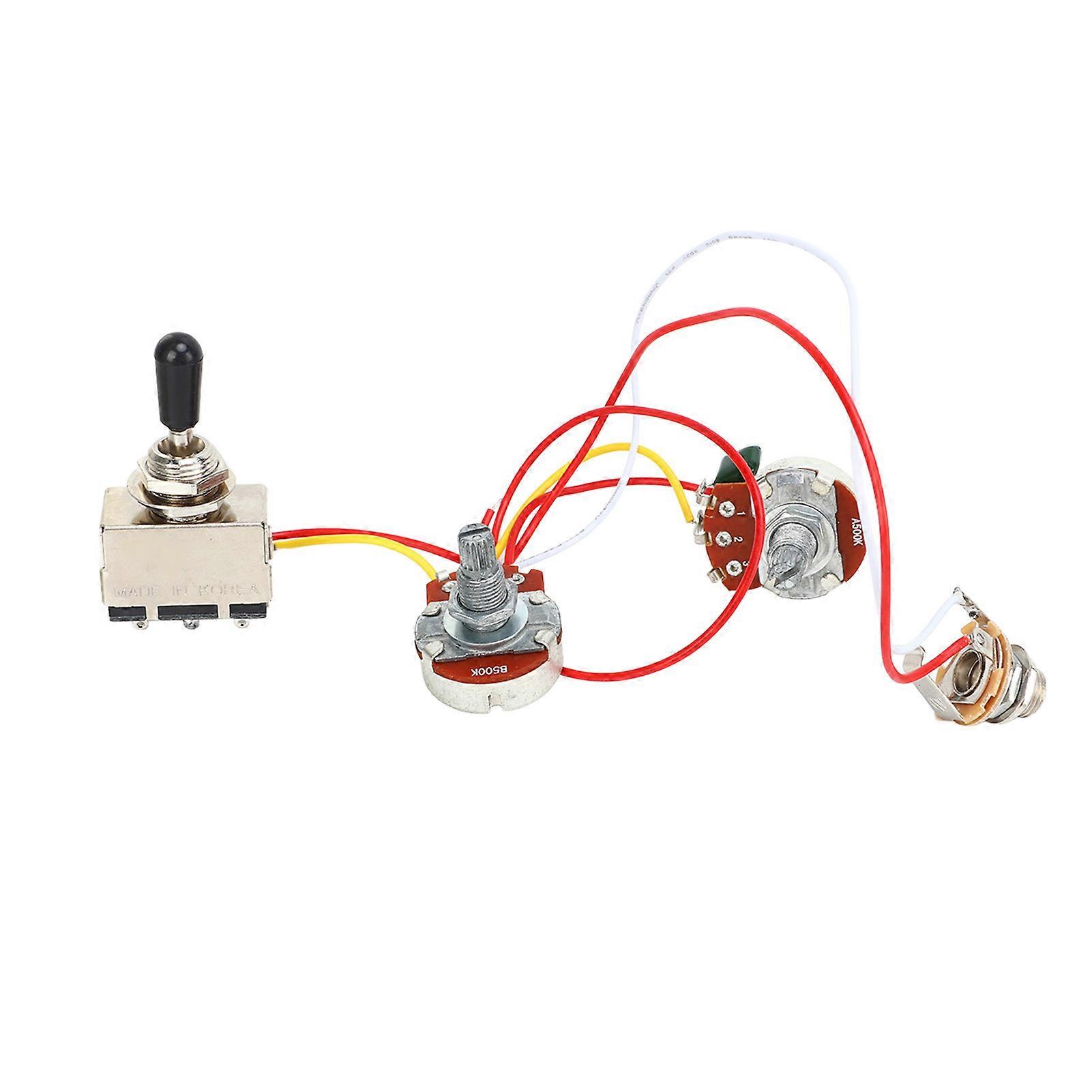 Gitarrkablage Switchgrupp Stor pickup Svart vred Robust förkopplad gitarrkablage