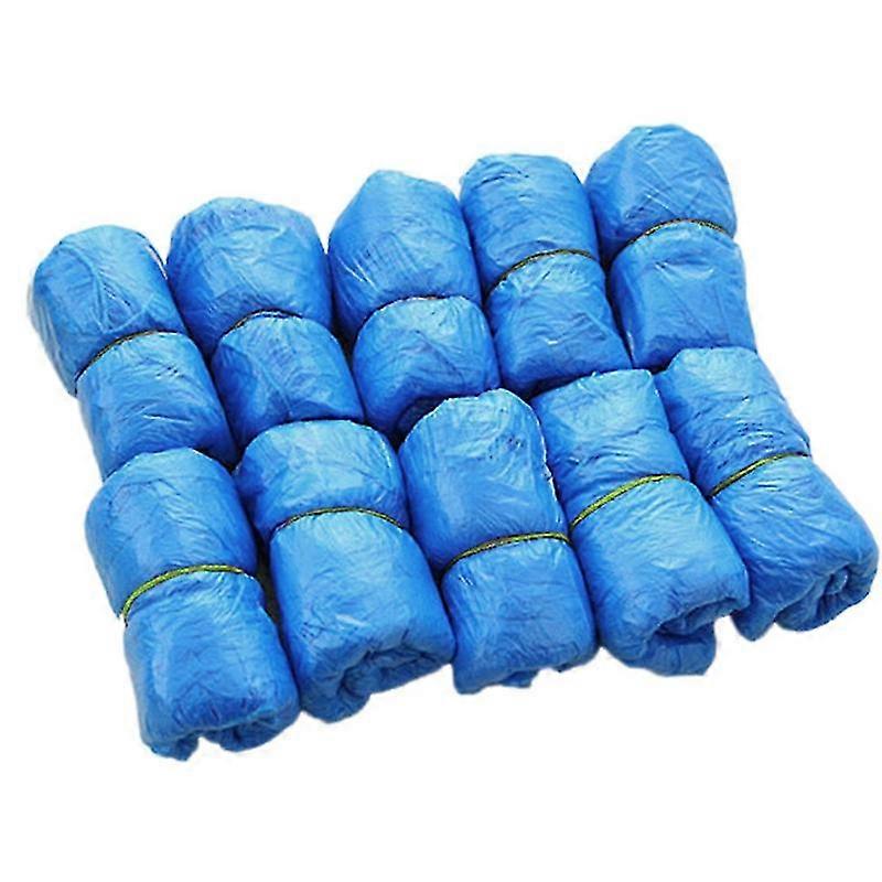 100pcs Waterproof Boot Covers Plastic Disposable Shoe Covers Overshoes