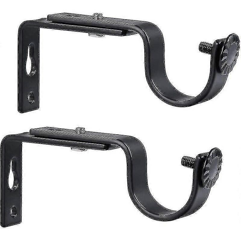 Adjustable Curtain Rod Brackets 20-28mm Curtain Rod Bracket (black) 2pcs