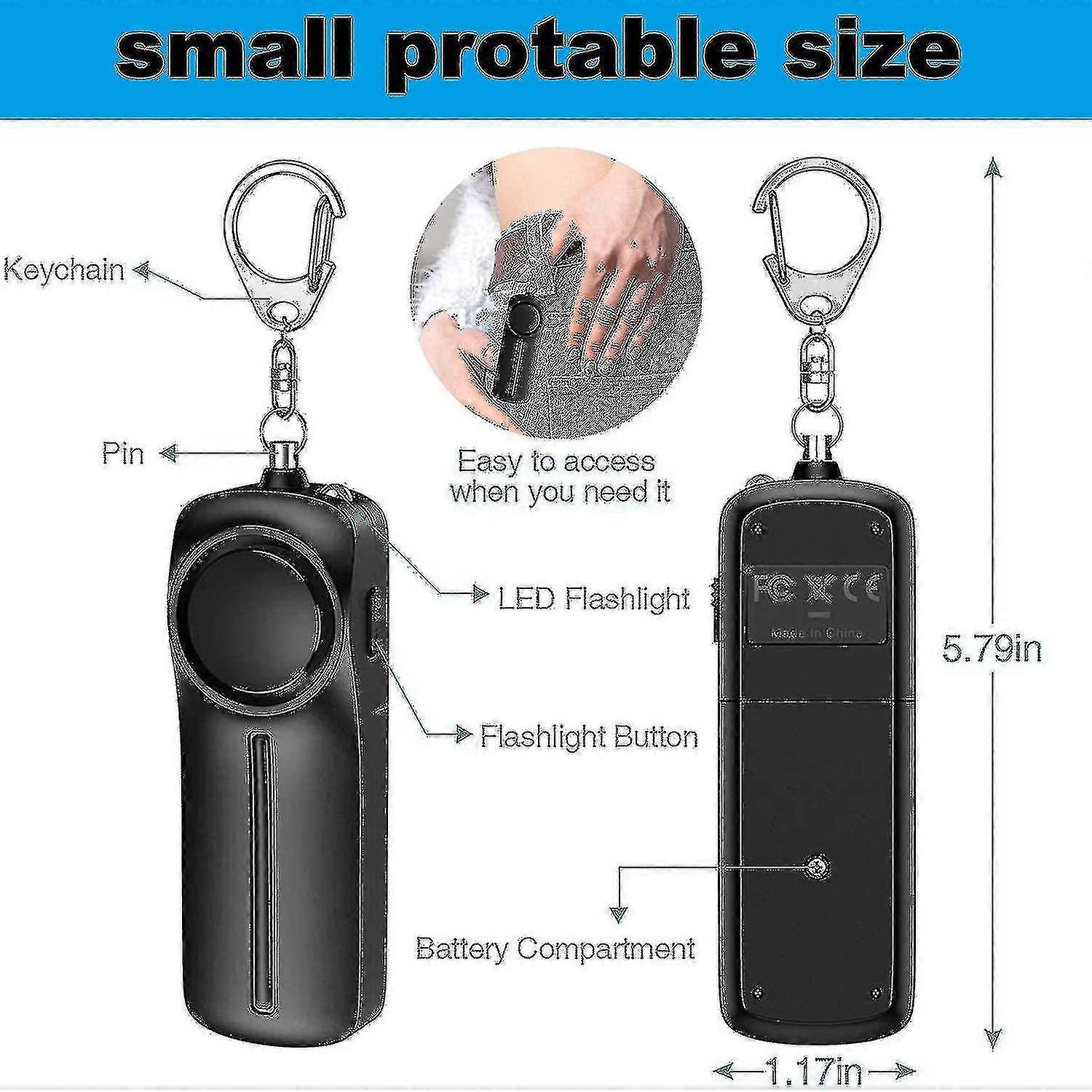 Anti-wolf Alarm2pcs-black-pink