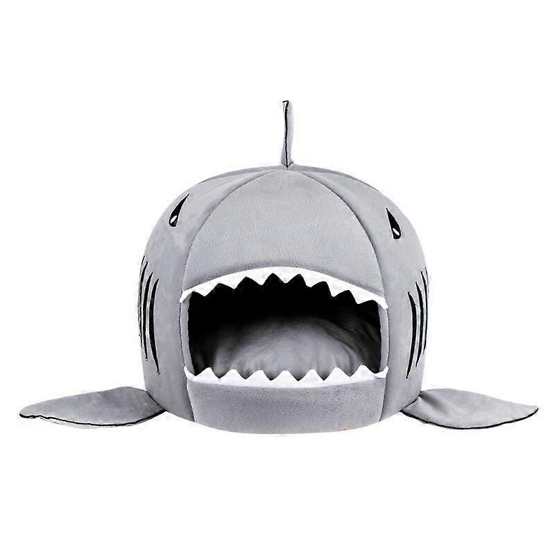 Cozy Shark-Shaped Pet Bed - Soft and Comfortable Cave Design for Cats and Dogs
