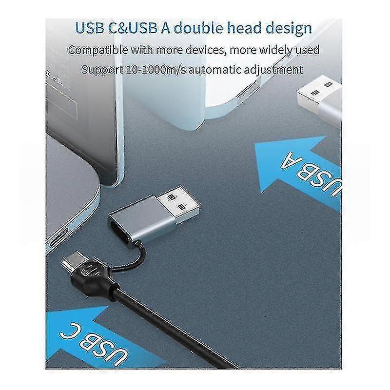 Usb A/usb C Dual Connector Network Adapter Usb Rj45 Ethernet Adapter External Network Card Compatible With Lapt PXCL