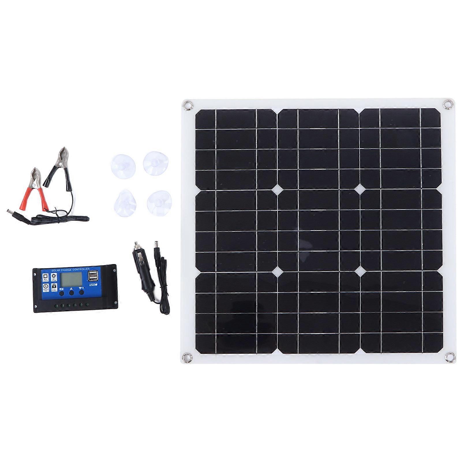 30W Solar Panel Kit Dual USB DC Output Solar Cells 100A Controller compatible Car Battery Boat