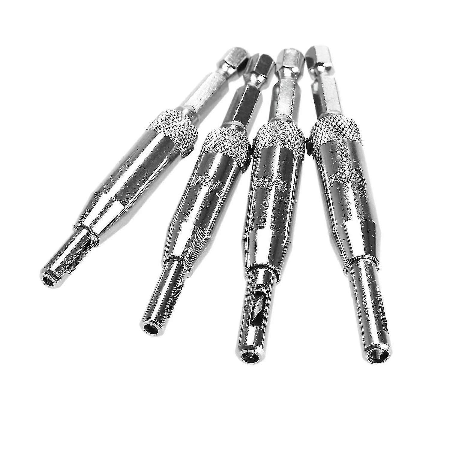 4pcs Hinge Drill Bit Set, Self-centering Hinge Tapper Core Drill Bit (5/64'' 7/64'' 9/64'' 11/64'')
