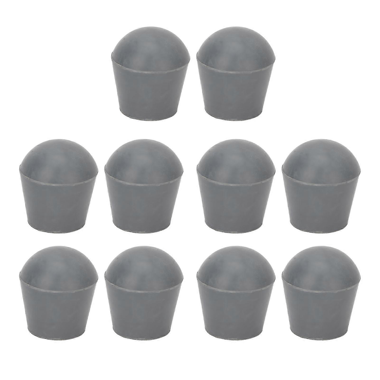 0.9in Skidproof Grey Walking Cane Tip - 10pcs Strong Grip Thicken Round Tip for Elderly