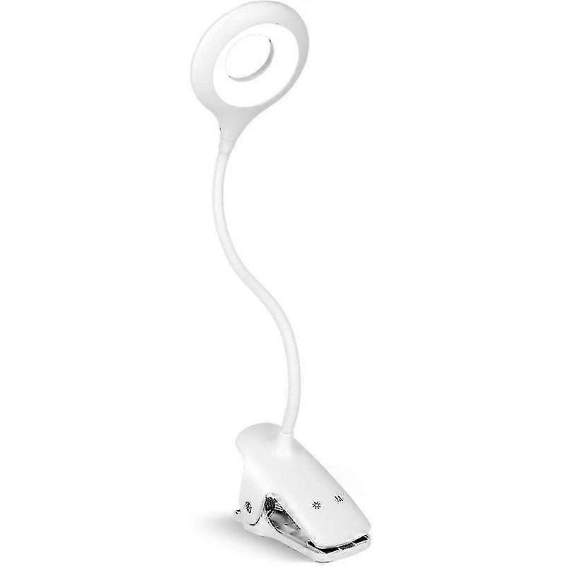 Clip On Reading Light For Bed Headboard, With Flexible Neck White