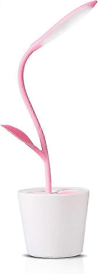 Desk Lamp, Adjustable Brightness Touch Led Reading Table Lamp, Pink