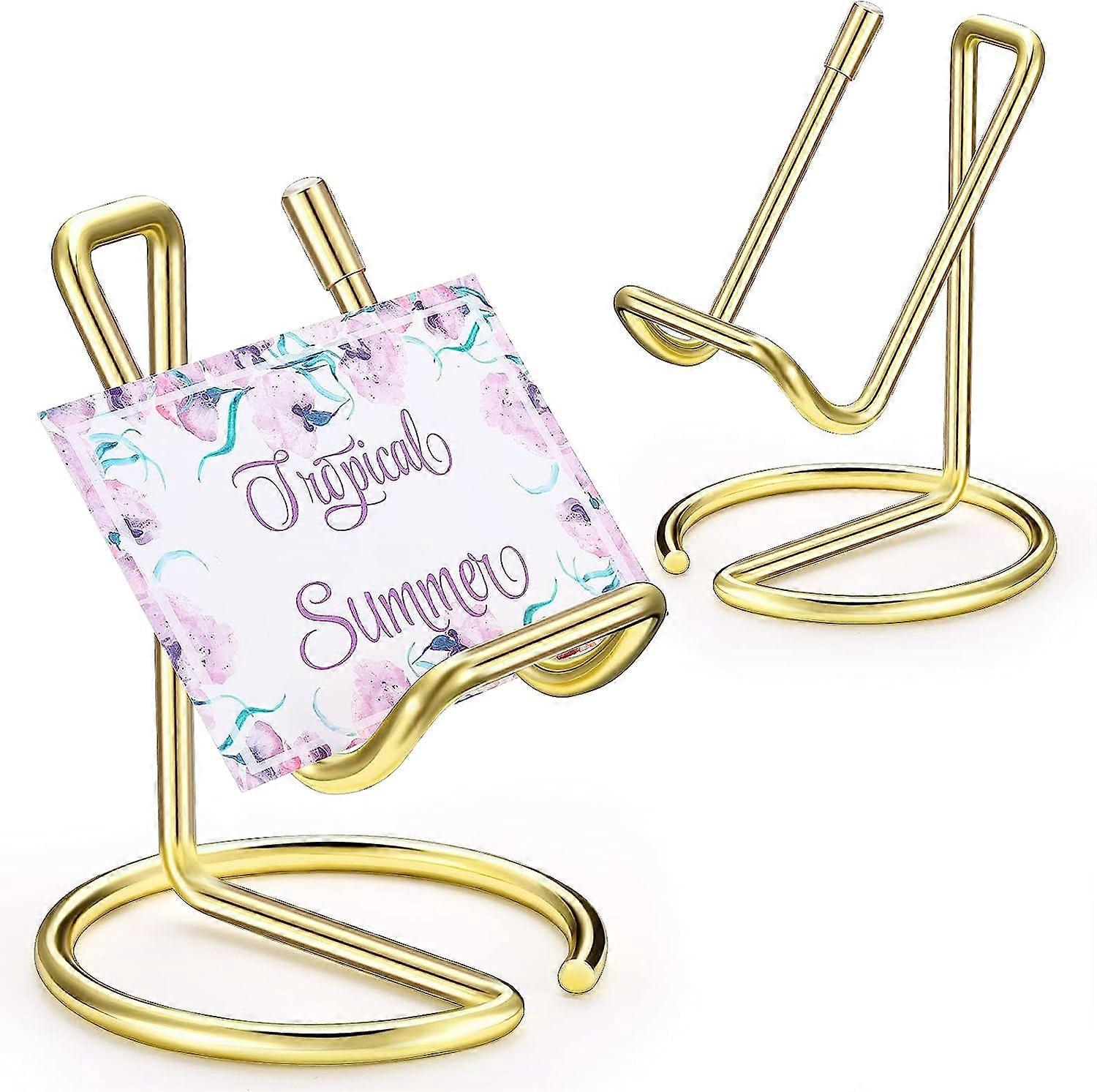 2 قطعة حامل بطاقة عمل معدنية للمكتب ، حامل الهاتف الخليوي ، حامل حامل عرض بطاقة العمل الأنيق