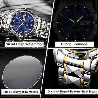 TAXAU Orologio Uomo Acciaio Inox Multifunzione – Impermeabile 30 ATM, Cronografo, Data Luminosa, Regalo Di Lusso (42mm) - 4