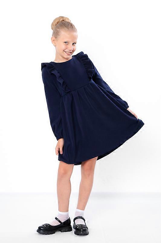 Girls’ Classic Dress – Ruffled Detail & Button Back, Smooth Suit Fabric, Any season, HC 6391-109
