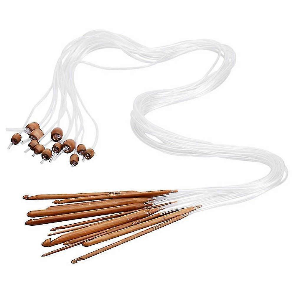 12 الأحجام الأفغانية التونسية الخيزران الكروشيه السنانير الحياكة إبرة مجموعة 3-10mm