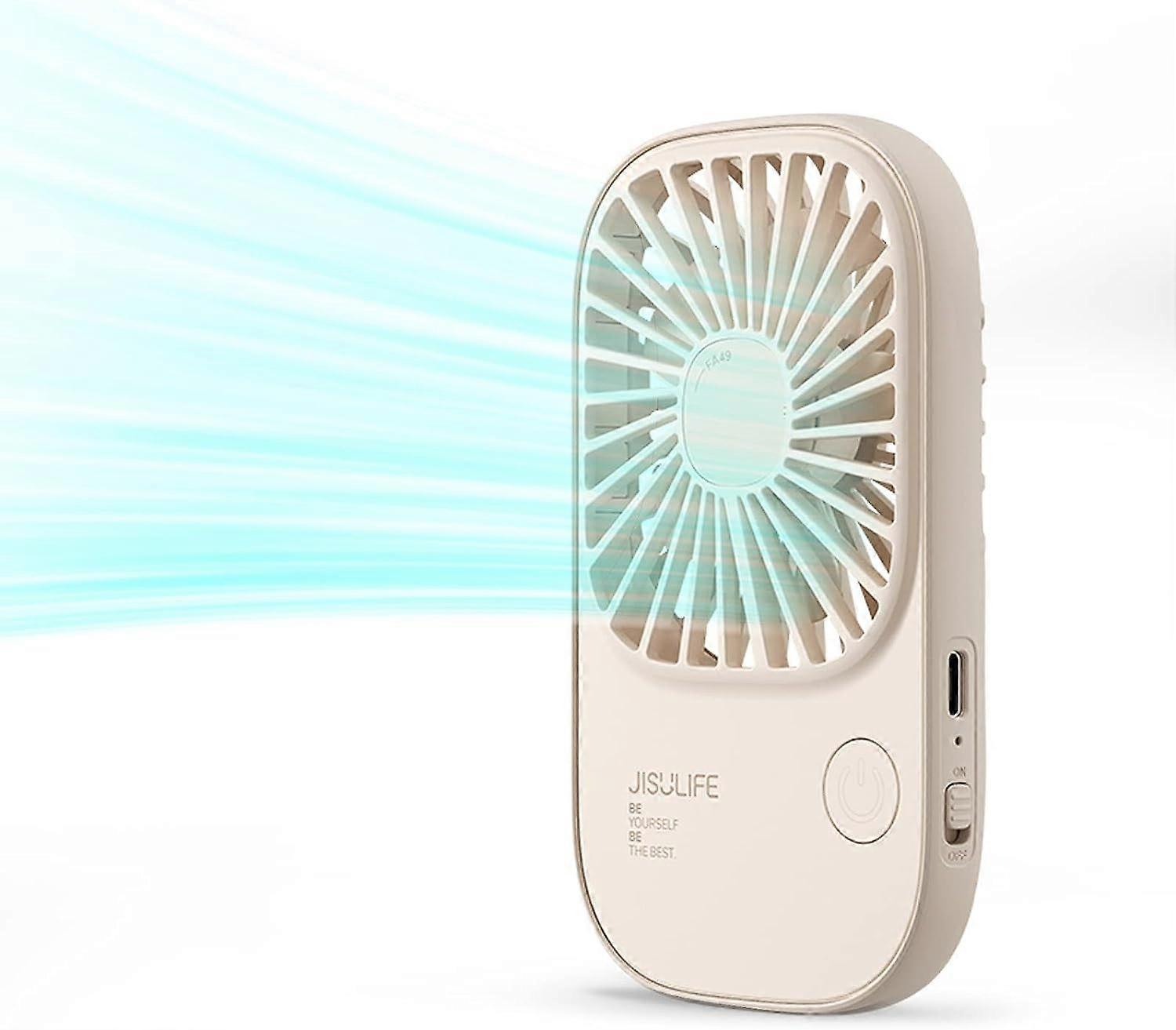 Mini Portable Fan, Handheld Fan, USB Rechargeable Handheld Fan with 3 Speeds, Battery Operated Eyelash Fan for Girls Kids Women Men Travel Brown