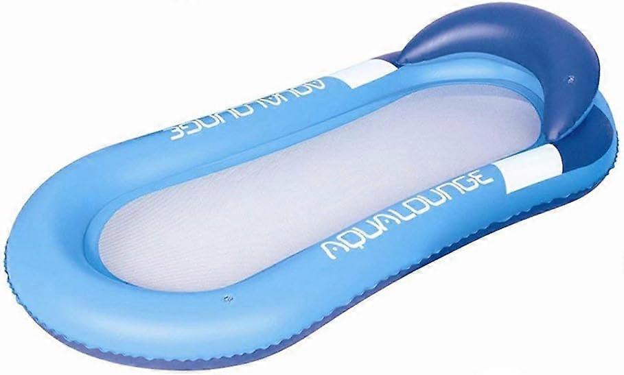 Floating Bed Inflatable Sofa Lounger Floating Hammock Buoy Swimming Pool Water Game Child Adult (Blue)