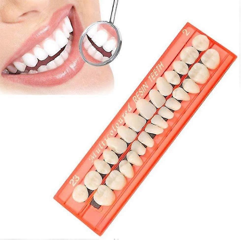 28pcs/set Resin Teeth Model Durable Dentures, Universal Resi False Teeth Instant Veneer Dentures Covering Missing Teeth