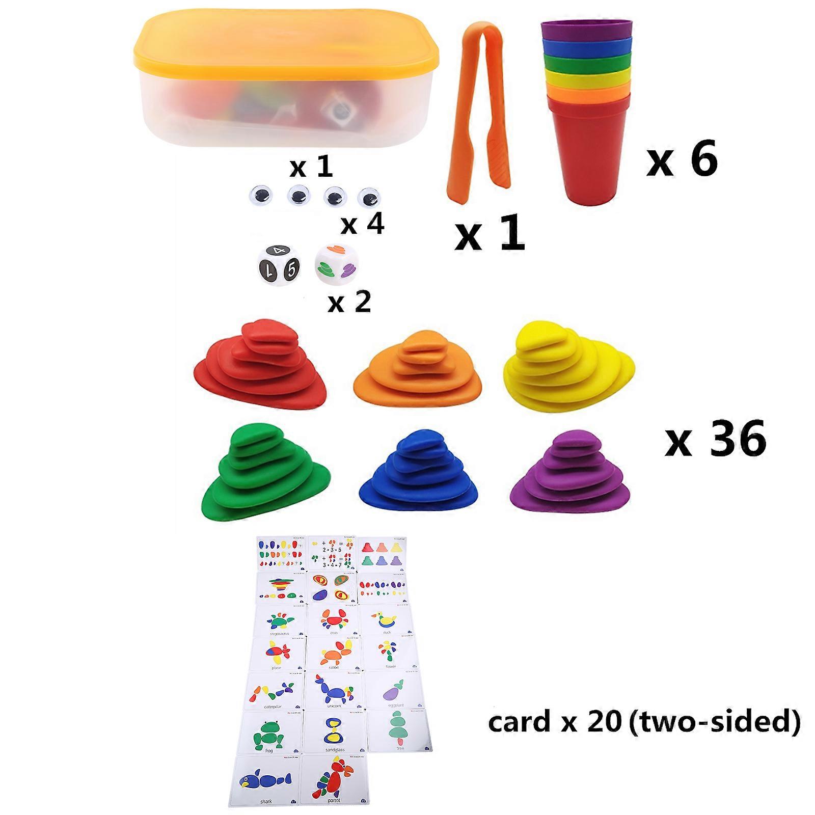 Cobblestone Blocks Puzzle Stacking Early Educational Learning Toy For Baby Kids
