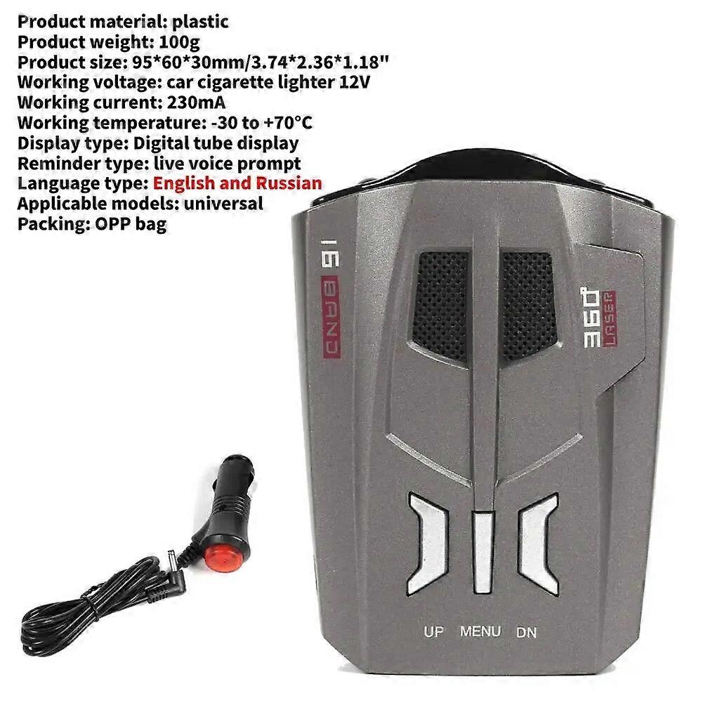 V9 Car Radar Detector Vehicle Speed Control Voice Alert Warning English Russian Alert Warning Speed Control X K Ka Ban Anti Slip