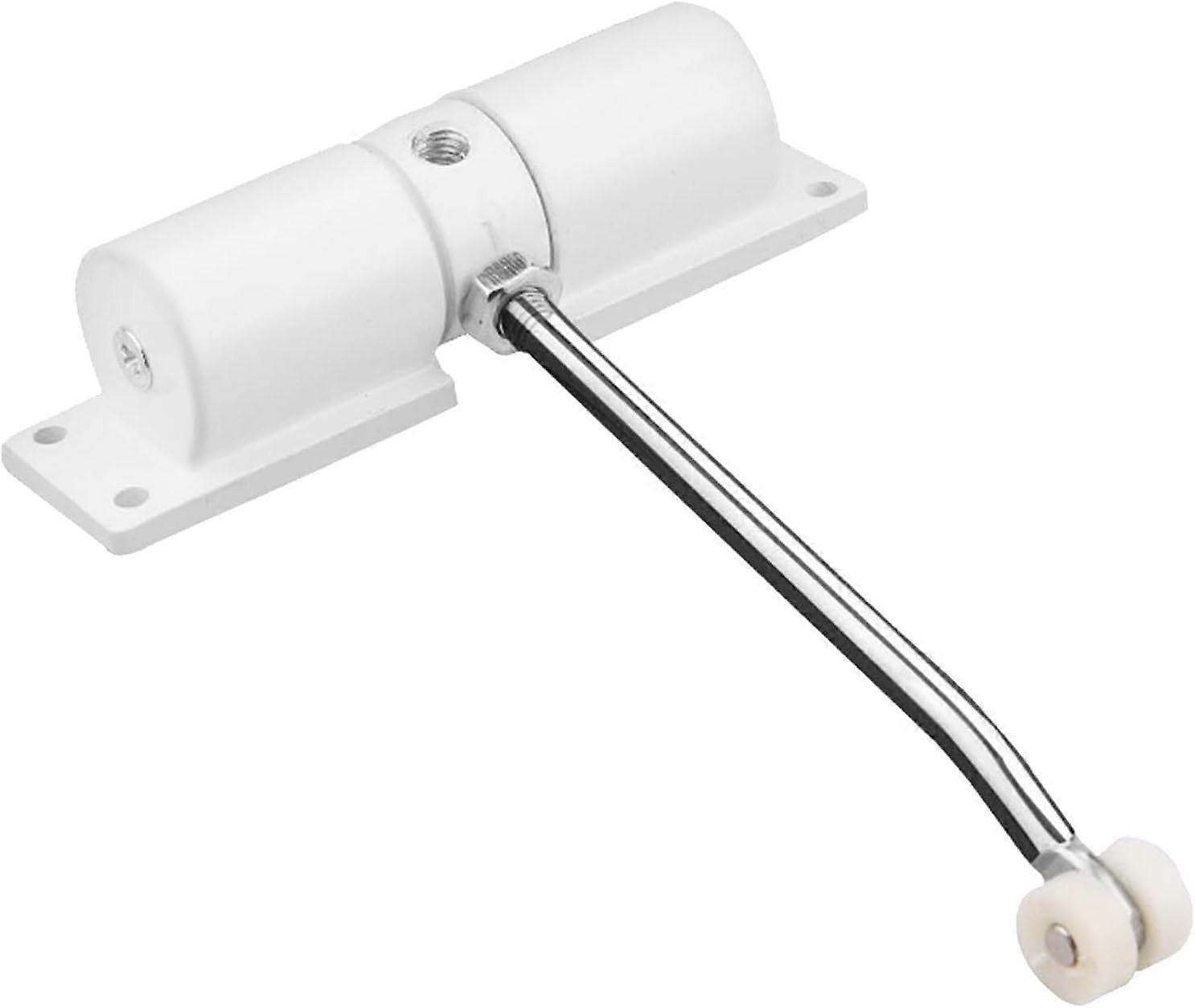 Automatic spring door closer, adjustable indoor door spring door closer, silent automatic door closer (white)