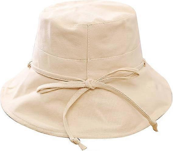 Sun Hat,Beach Bucket Foldable Hat Visor Cap Wide Brim Cap with Windproof Rope