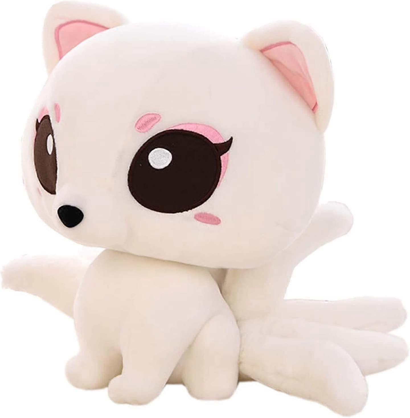 Lifelike White Fox Plush Toy Nine-Tailed Fox Plushie Soft