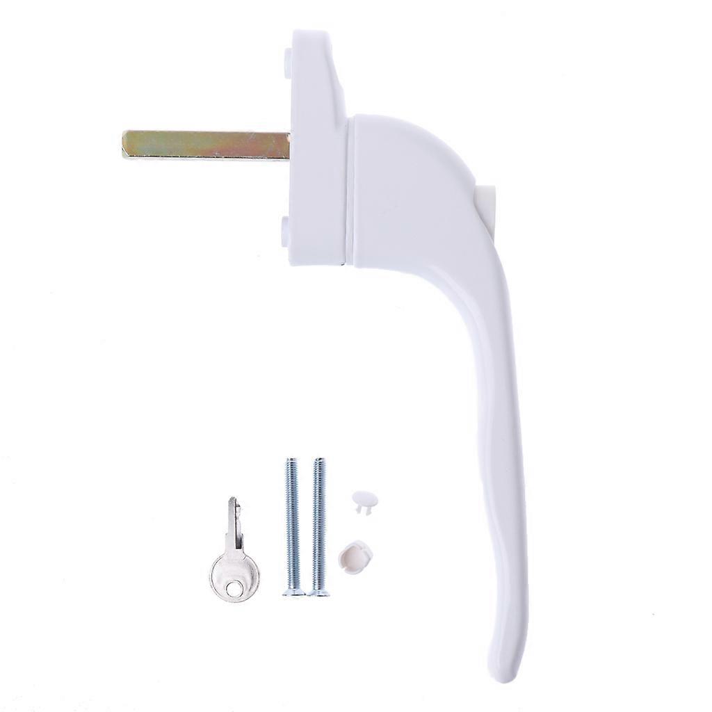 UPVC White Universal Espag Window Handle - Key Locking For Double Glazing