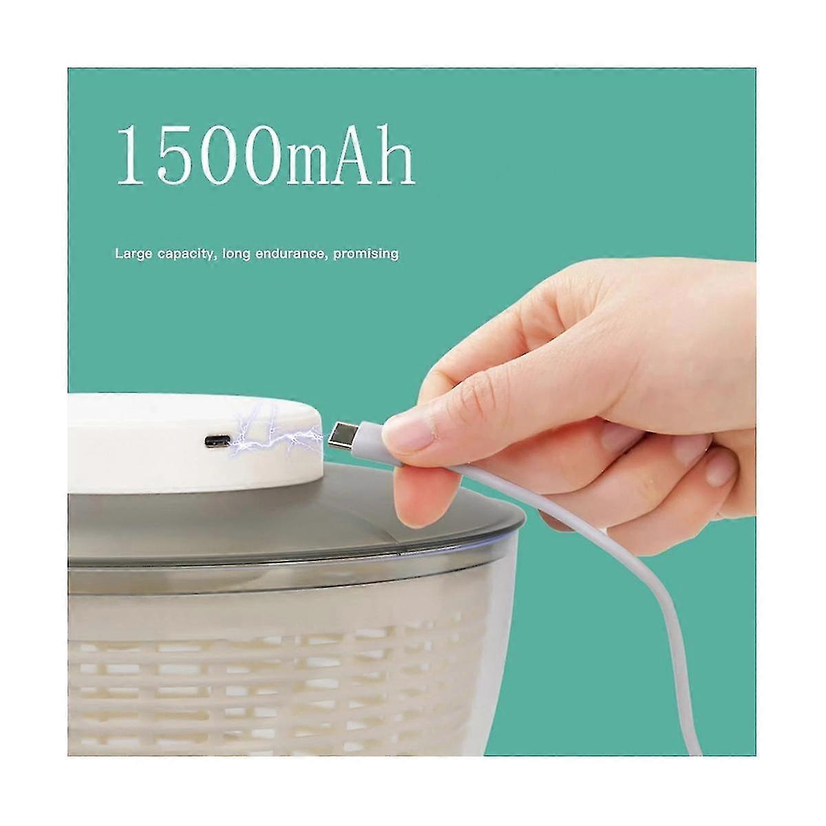 Electric Salad Spinner Food Strainers Salad Making Tool Automatic Multifunctional Vegetable Salad Ehydrator 4.75L
