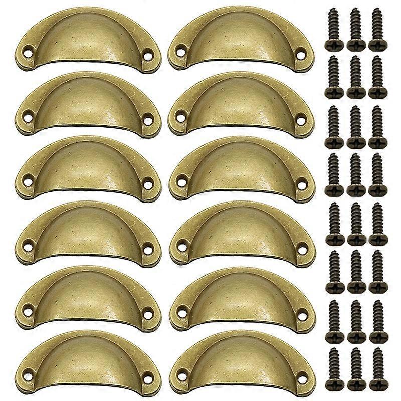 12 Pieces Semicircular Shell Shape Pull Handle Knobs,Cup Shaped Handles