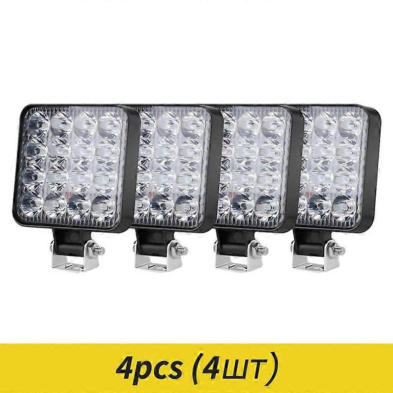 4Pcs 48W White Mini Work Light LED Running Lights Bar Off road Spotlight 12V 24V For Jeep Truck Car Motorcycle Tractor SUV ATV