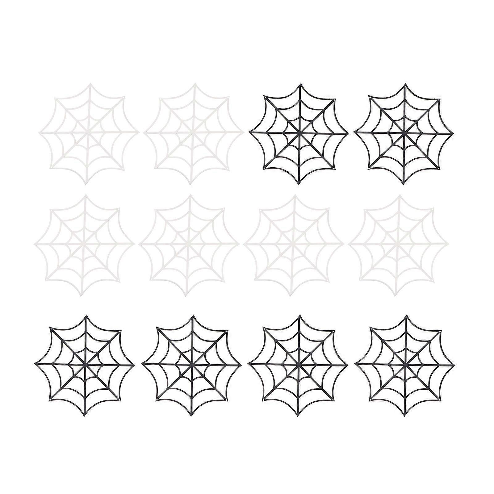 12pcs Halloween Spider Webs Decorative Cobwebs Fun Ornaments (Assorted Color)