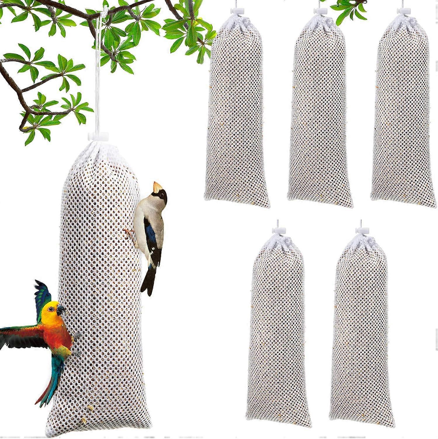6 Pcs Finch Sock Feeder Thistle Socks Bird Feeder Instant Seed Sack Feeder 4.7 x 11 Inch