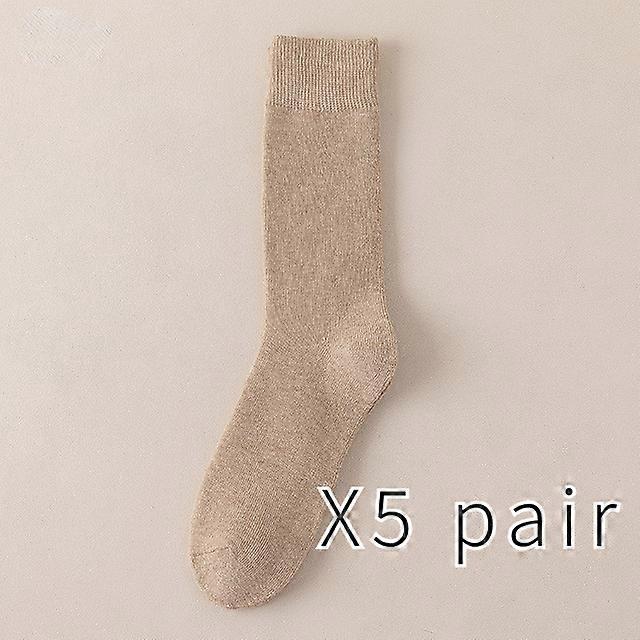 חורף גברים' s גרבי טרי גודל פלוס עבה חם הרג'וקו רטרו פלוס קטיפה כותנה מזדמנים גרביים ארוכים 5 זוגות-C2,EUR גודל 39-46