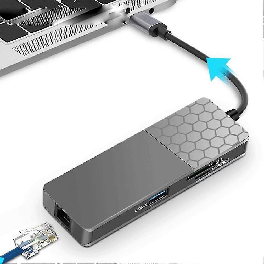 Type-c Docking Station Usb 7 In 1 Hdmi Netwerk Interface Typec Hub Accessoires