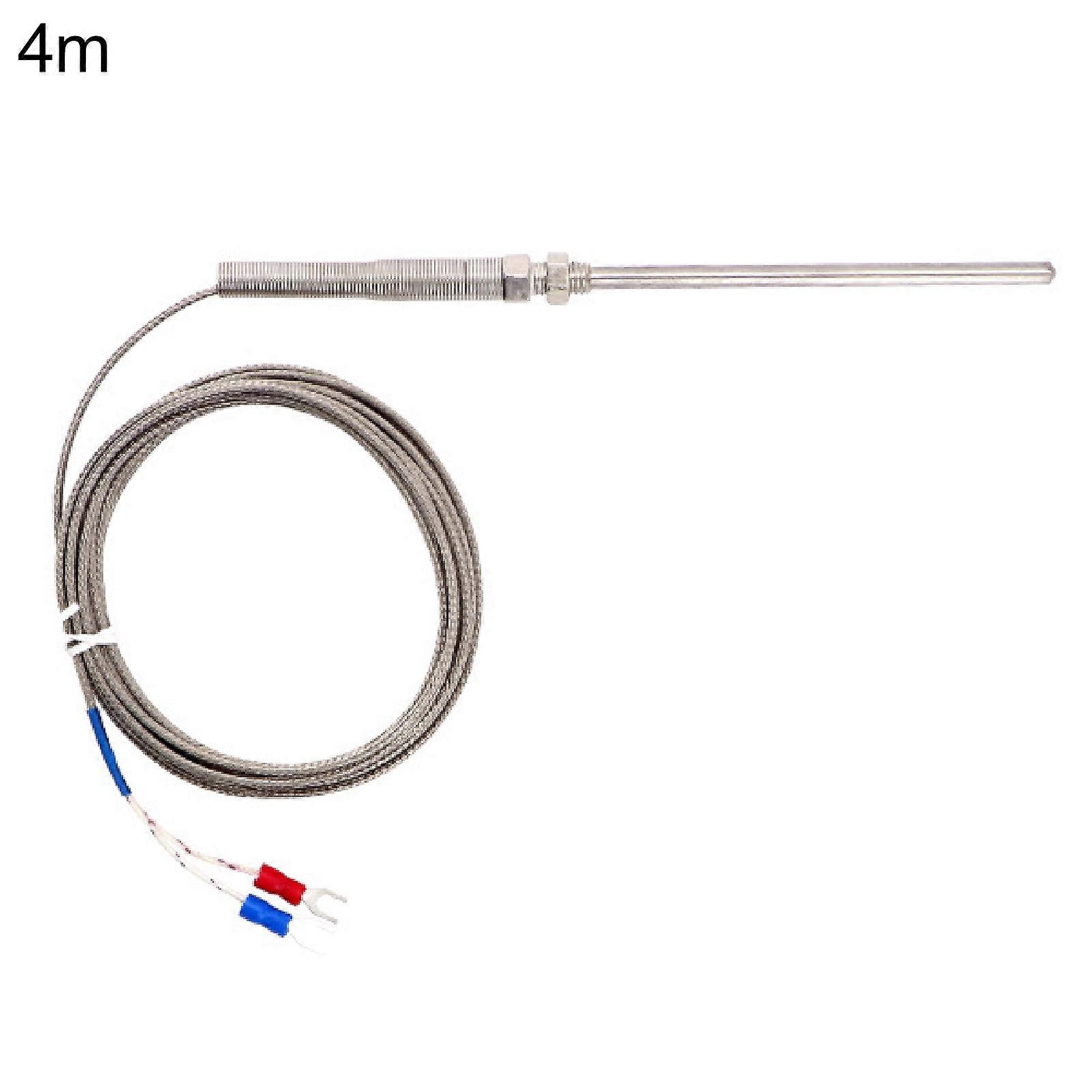 1/2/3/4/5m K Type Thermocouple M8 Thread 100mm Probe Temperature Sensor Meter QinHai
