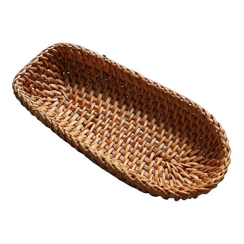 Storage Basket Solid Color Shooting Props Rattan Breakfast Bread Snack Container for Dinning Table JIKAIX