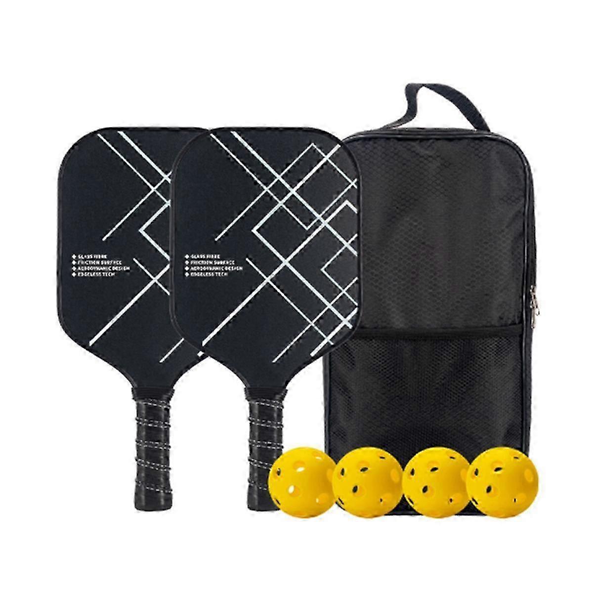 Pickleball Rackets Set Pickleball Paddle Set of 2 Rackets and 4 Pickleballs compatible with Outdoor Indoor Game