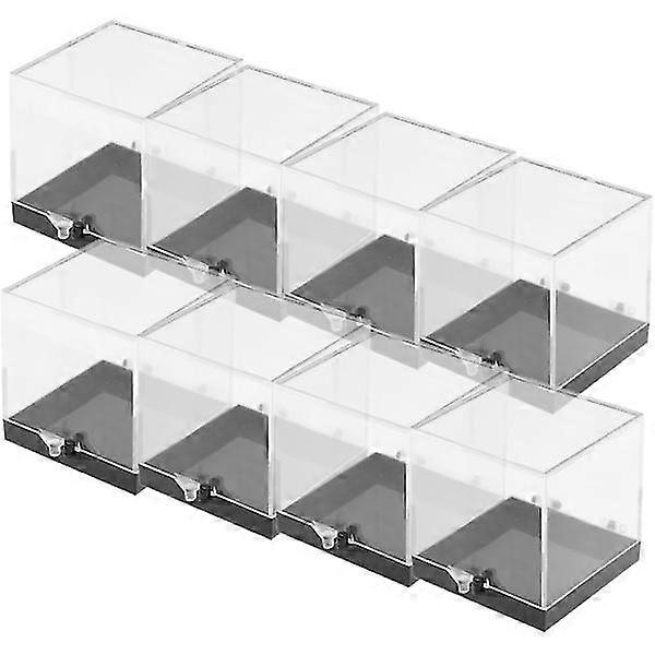 8pcs Mineral Specimen Display Boxes Specimen Storage Cases Transparent Boxes
