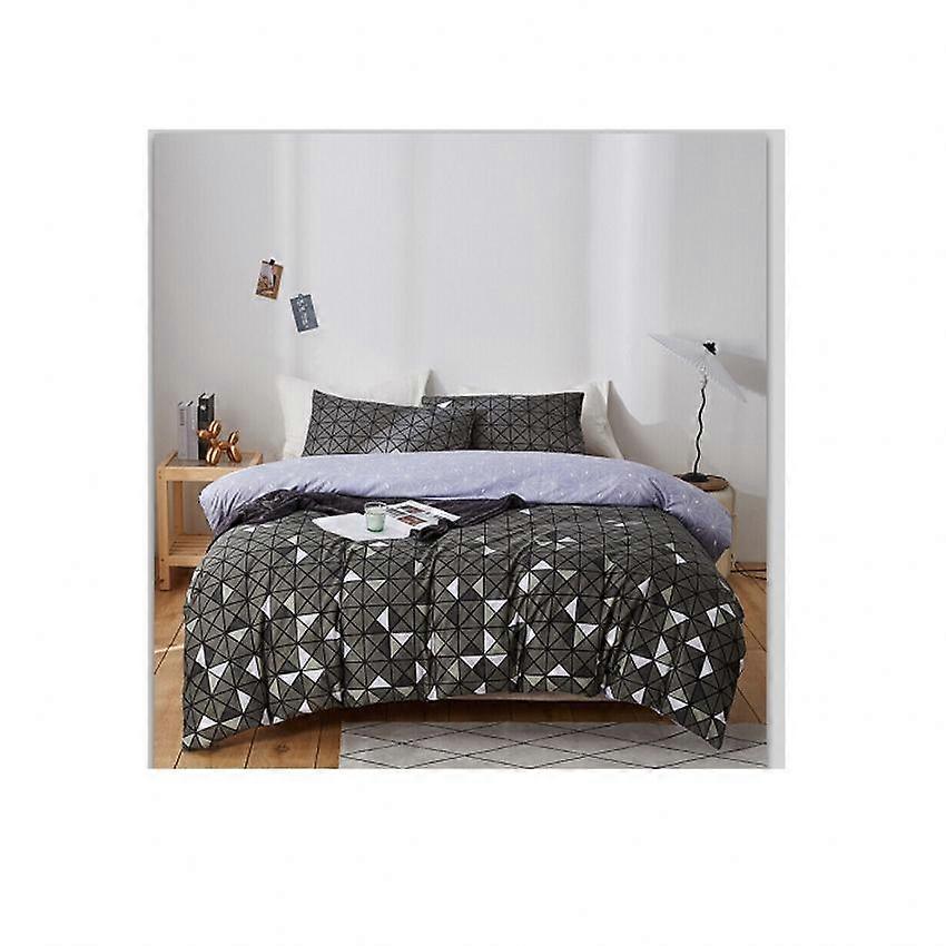Bedding Set Grey Small Triangle Duvet Cover and Pillowcase
