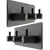 2pcs-stainless Steel Waterproof 3 Hooks Hooks-mute Black Three Hooks